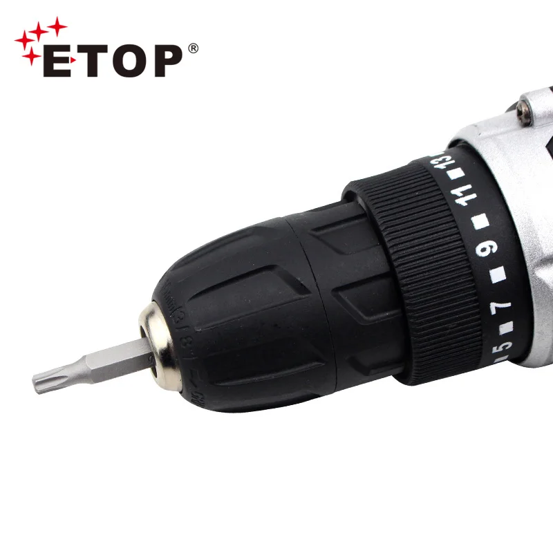 ETOP Factory direct 10mm Brushless Cordless Driver Drill with Variable Speed Control