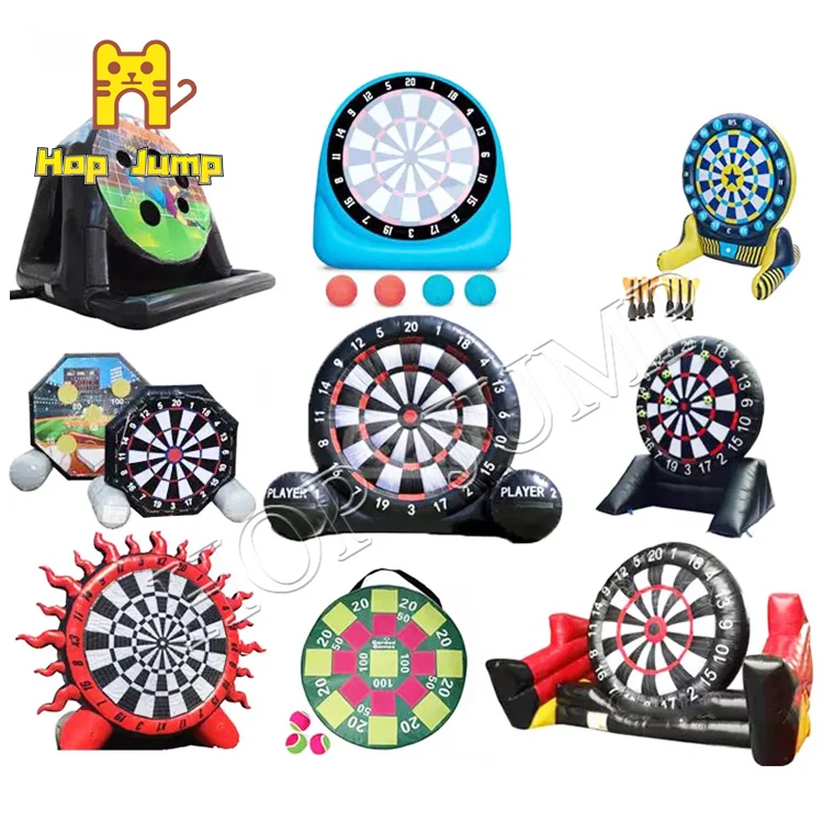 Outdoor giant black inflatable dart board game kick soccer inflatable football target ball foot darts for sport event