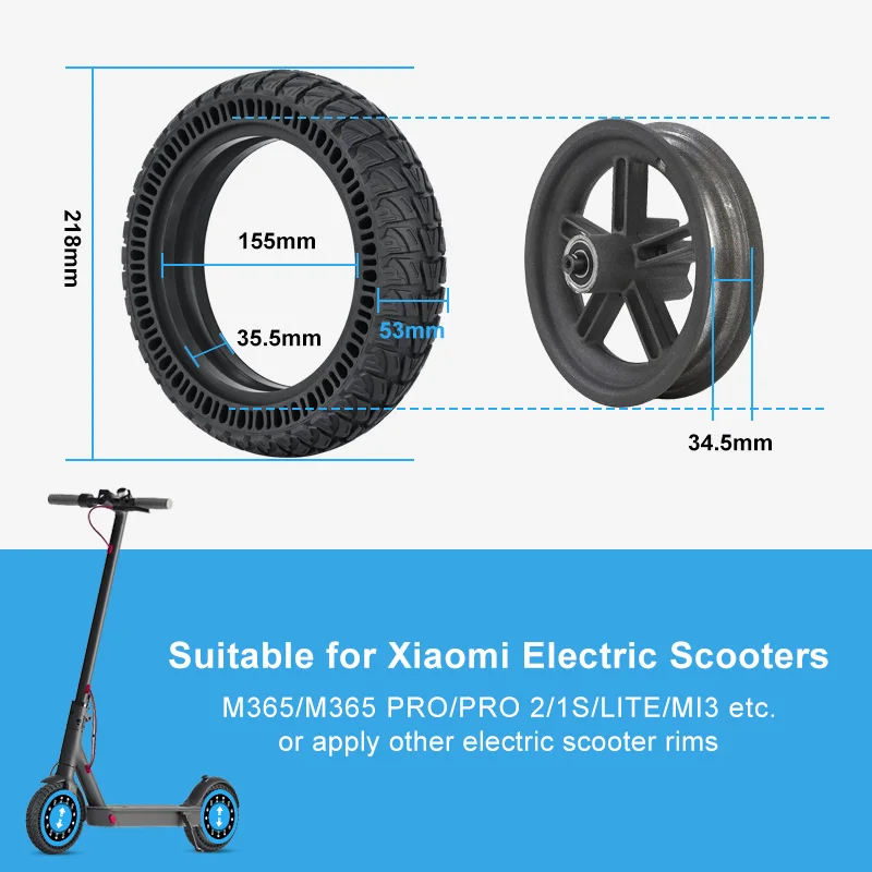 E Scooter Honeycomb Tyre Tubeless Solid Tire For Xiaomi M365 & Pro Electric Scooter 8.5 Inch Wheels Replacement Parts