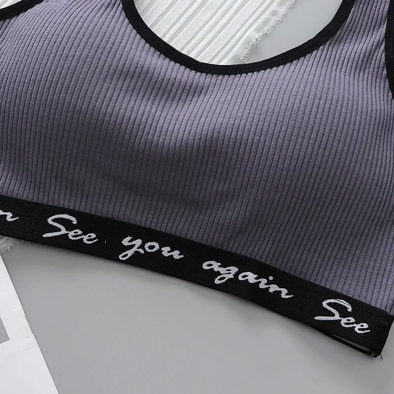 Bralette A B Small Cup Women Letter Brand Seamless sport Bra And Panties Bra & Brief Sets