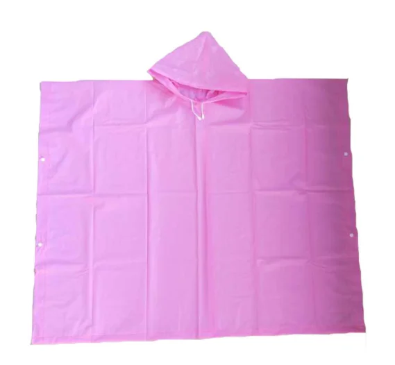 Eco-friendly Waterproof Hooded Reusable Outdoor Eva Lightweight Raincoat Poncho Rain Coat