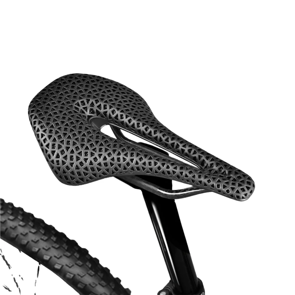 Bicycle 3D Printed Saddle Titanium Carbon Rails Ti Power Patented Material Comfortable Road Bike MTB Seat Honeycomb Cushion