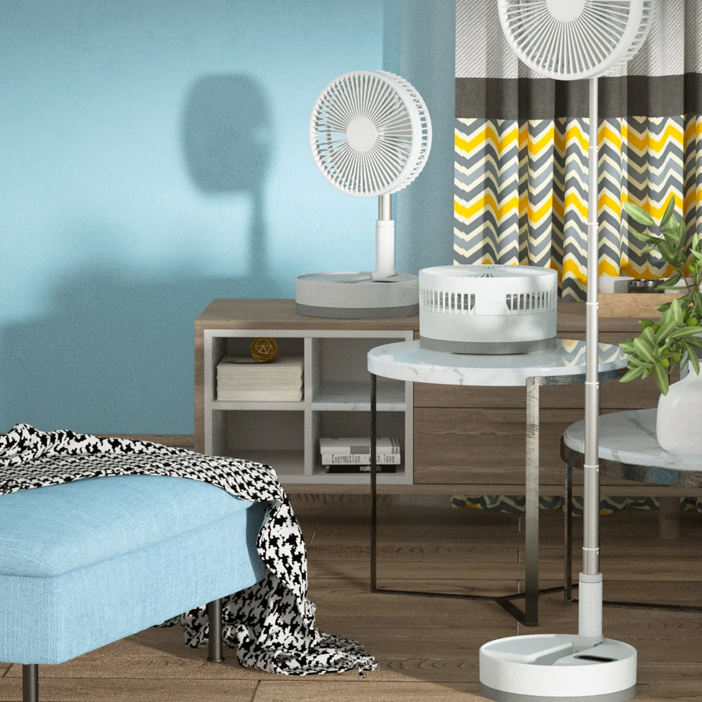 touch type switch Telescopic Battery  9 Inch Stand Remote Control Battery Operated Fan Cordless Rechargeable Standing Fan Fan St