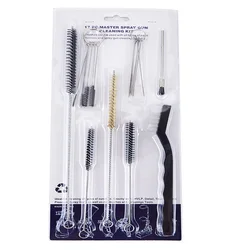 17pcs Cleaning Brush Set Spray Gun Pipe Car Parts Mechanical Cleaning Nylon Strip Brush