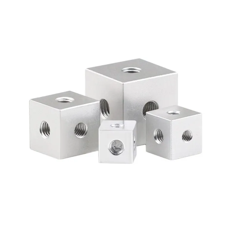 Fixing Block Aluminum Alloy Multifunctional 10x10x10mm connector cube M3 Hex Nut aluminum cube display connector