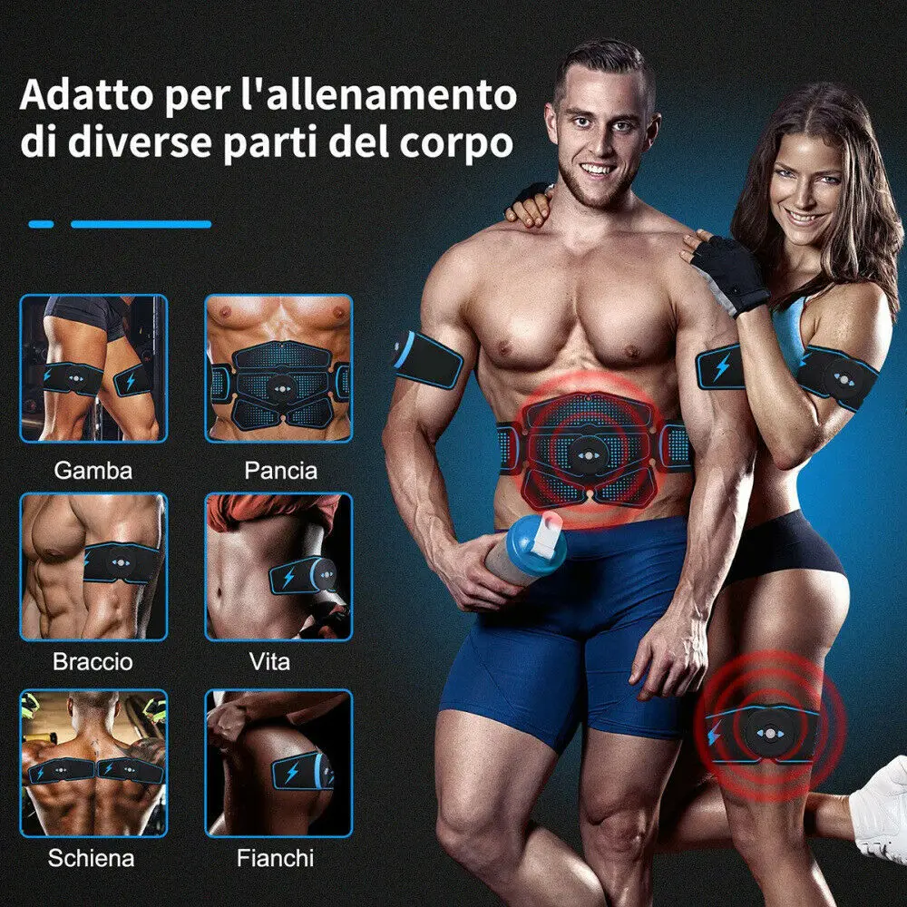 ABS Abdominal Muscle Trainer EMS Stimulator Toning Belt Smart Fit Training Set