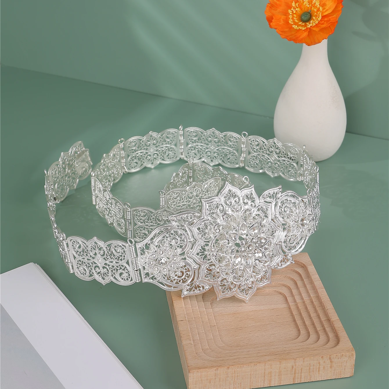 Ethnic Women Metal Waist Belt Caucasus Traditional Wedding Body Jewelry In Gold Morocco Caftan Waist Chains