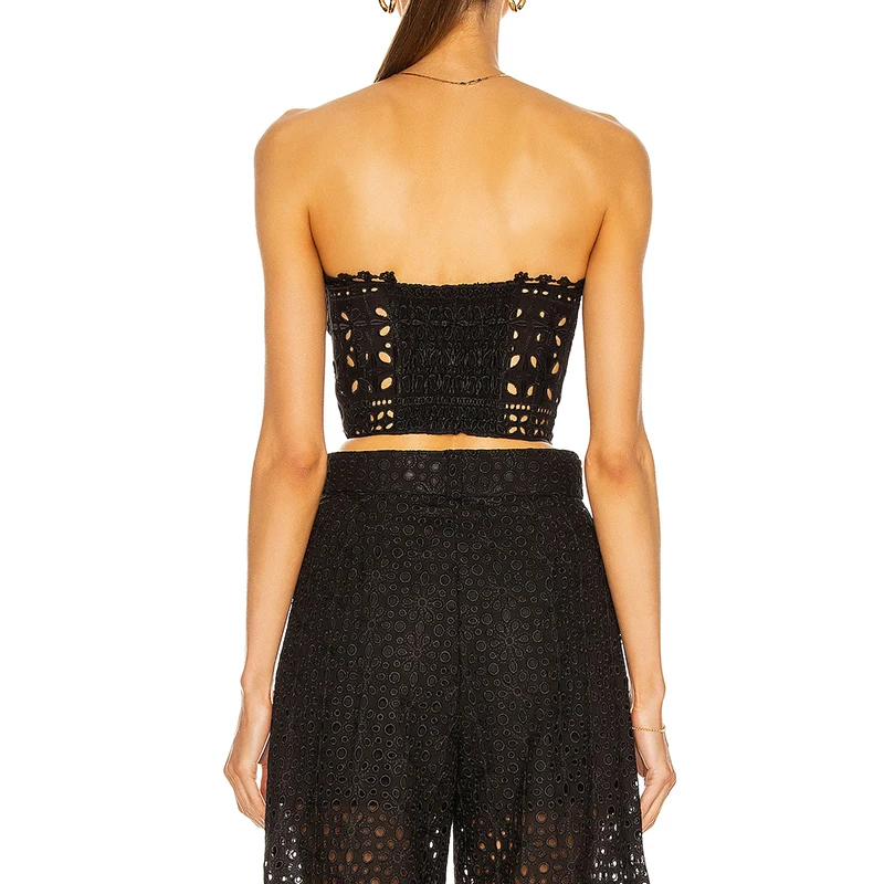 Women sleeveless Ladies Top With Lace High Quality