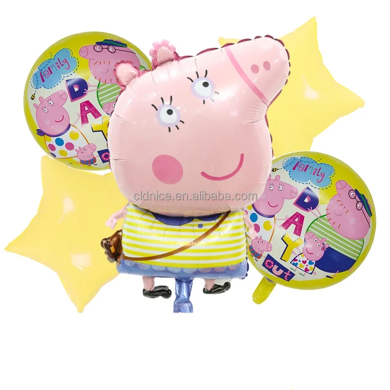 Nice Genuine Peppa-Pig George Balloon 5 Piece Package Aluminum Foil Balloon For Baby Birthday Party Decoration