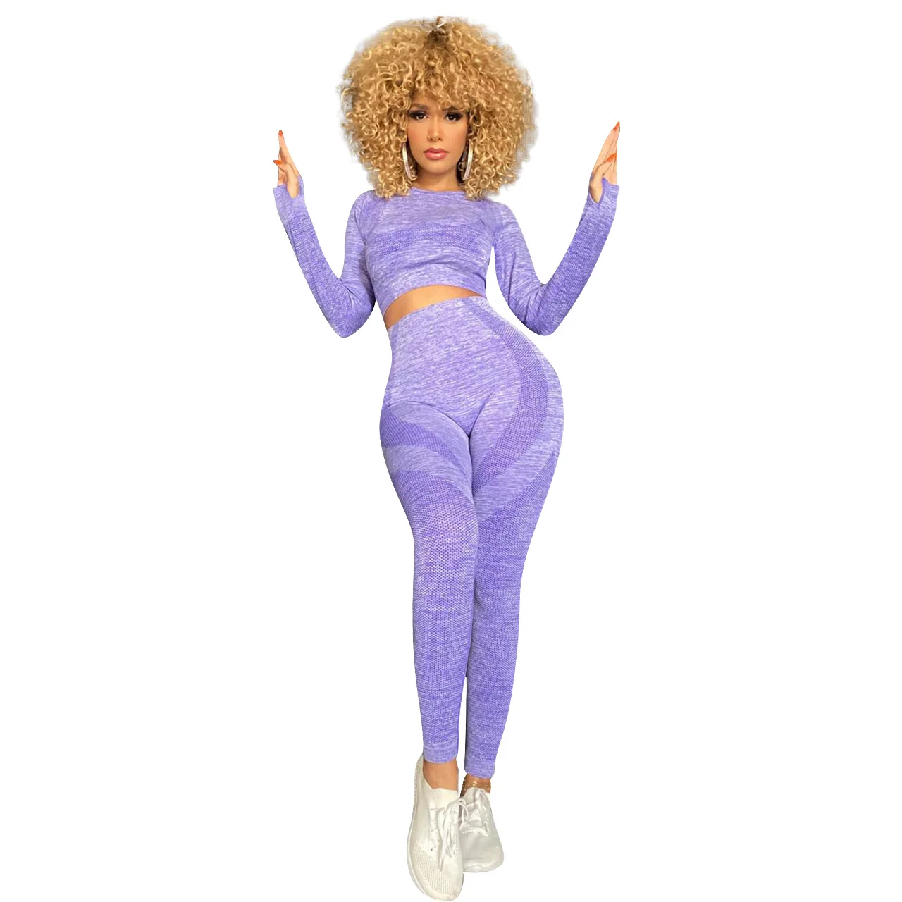 Autumn Yoga Sets Women Gym Clothes Long Sleeve Leggings Tracksuit Fitness Sportswear Suit Workout Energy Jogging Women Clothings