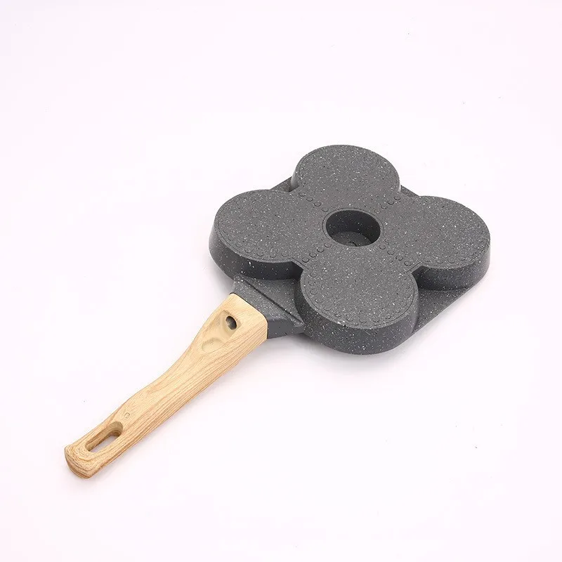 New product temperature sensitive four hole egg frying pan non stick flat bottom net red wheat rice stone frying pan household