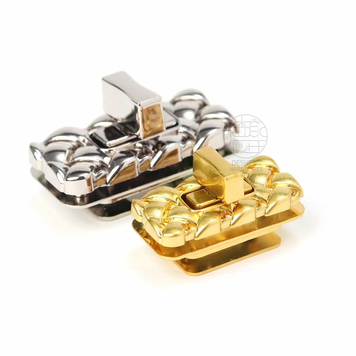 Small fragrance bag accessories, braided wave square lock, diamond handle buckle, classic crossbody pouch mesh product