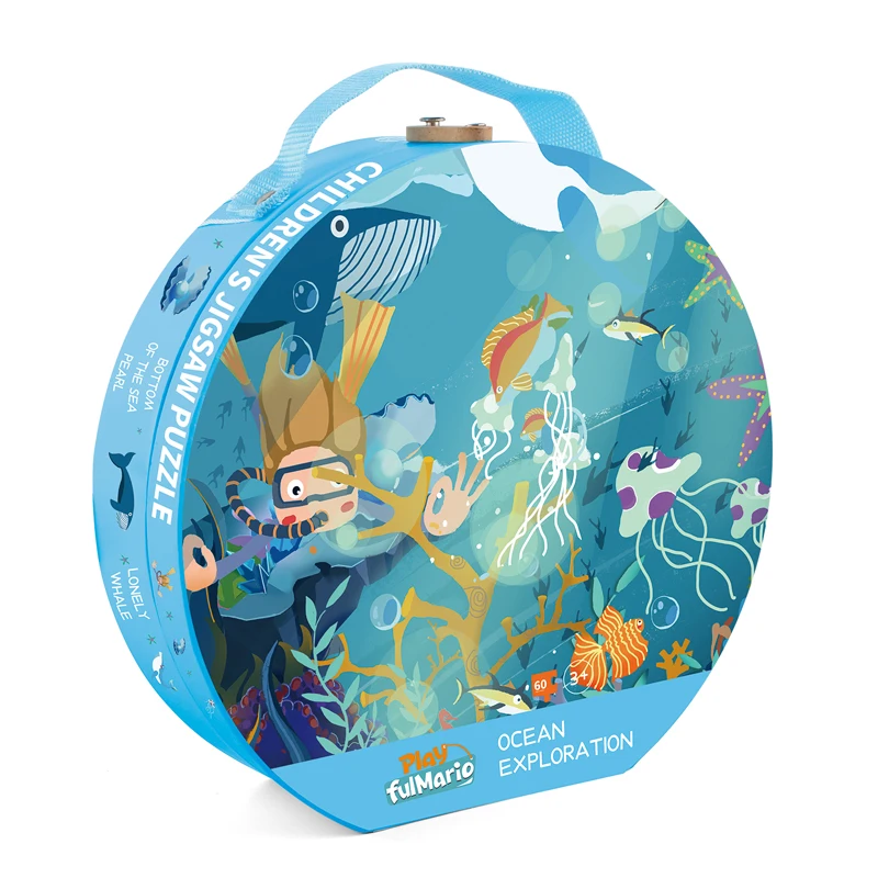 ocean exploration pattern 60 pieces paper jigsaw puzzle toy children puzzle with 58*40 cm size