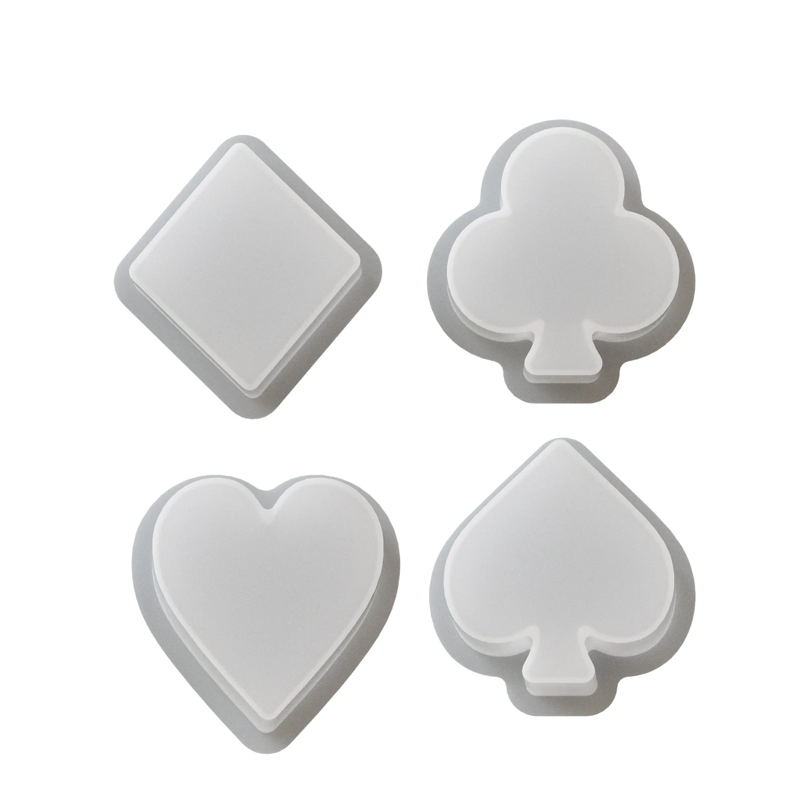 INTODIY Resin Gypsum Peach Block Peach Heart Plum Blossom Poker Candle Decoration Silicone Mold for Jewelry