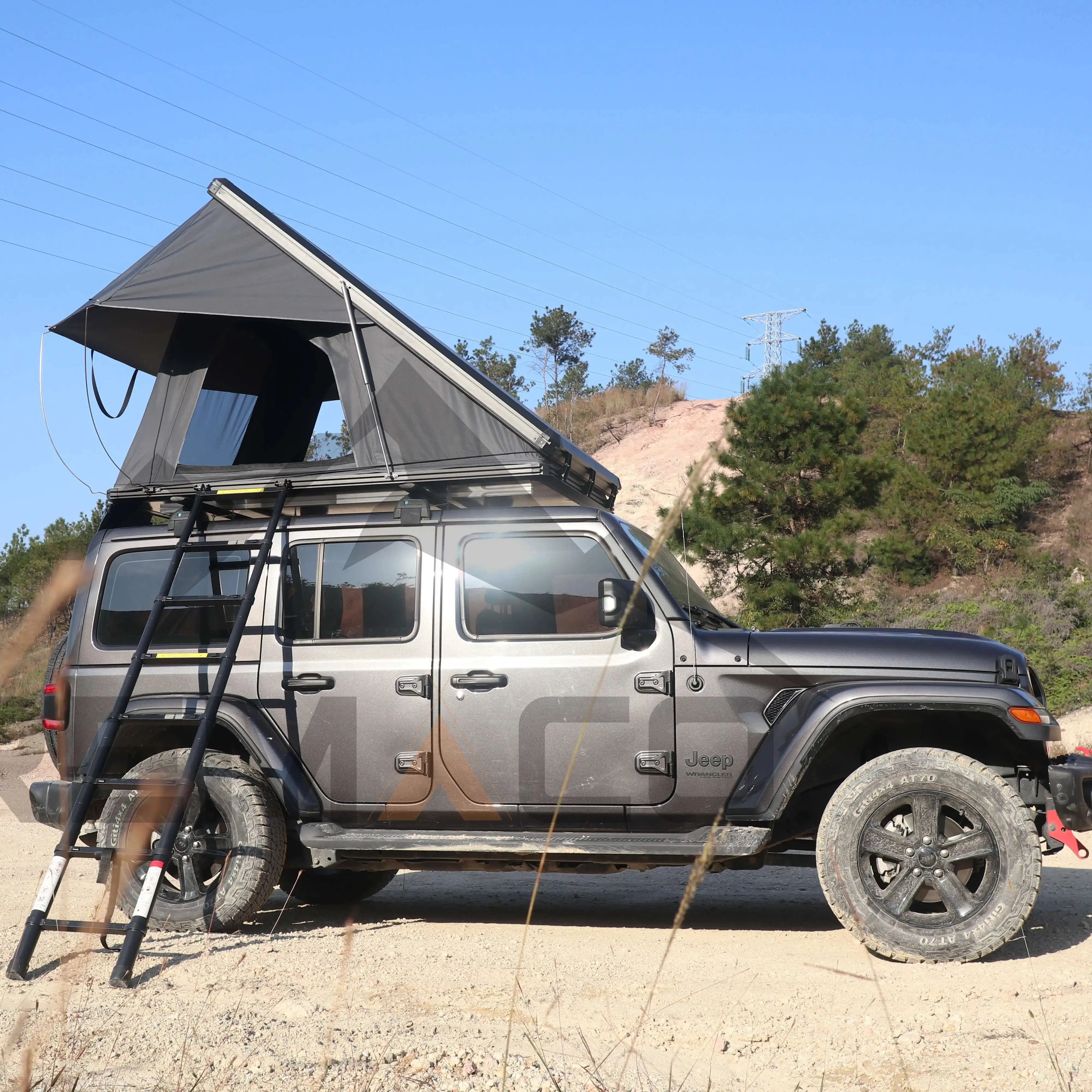 4 Person Aluminum Hardshell Hardtop RTT Hilux Roof Tent Tente De Toit Triangle Rooftop Roof Top Tent For India Market