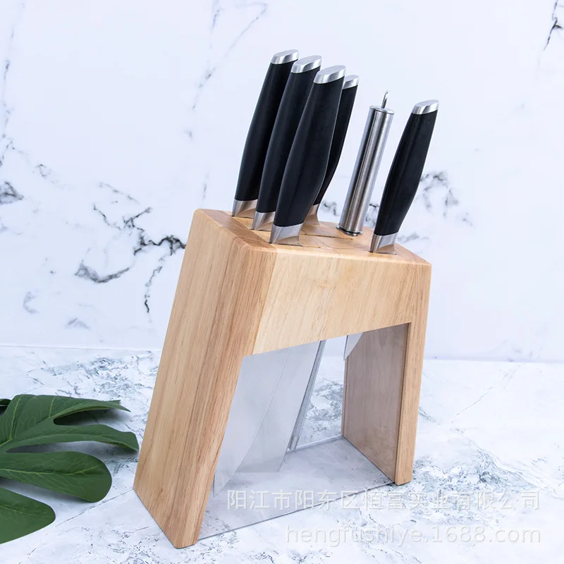 everwealth 7pcs kitchen knife set with wooden block royalty line kchenmesser stainless steel asian chef knife kitchen butcher