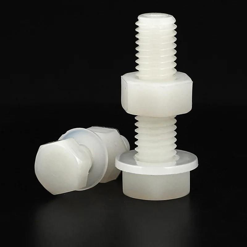 Nylon bolt and nylon nut M3-M12 DIN933 & DIN934 plastic bolts and nuts with high quality plastic bolt nylon screw