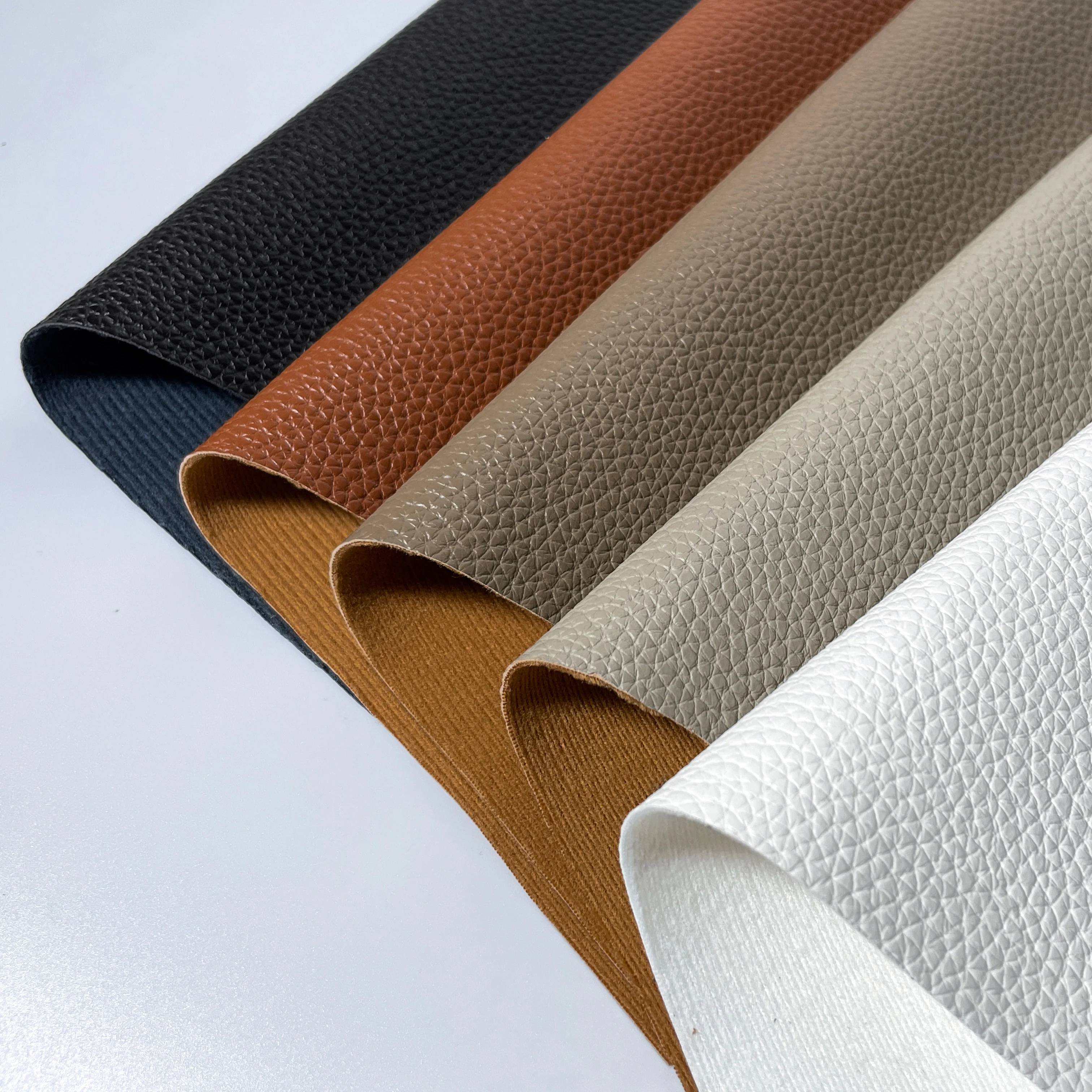 0.9mm Lychee Pattern PU Synthetic Leather Material For Bag