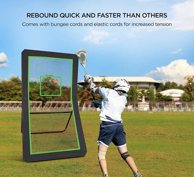 Professional steel frame backstop ball return net bounce target wall lacrosse rebounder