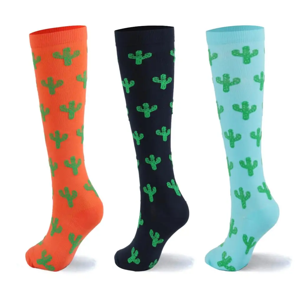 
Hot Selling Customized Pattern Printing Sports Stocking Custom Logo Cactus Running Compression Sock &nbsp;