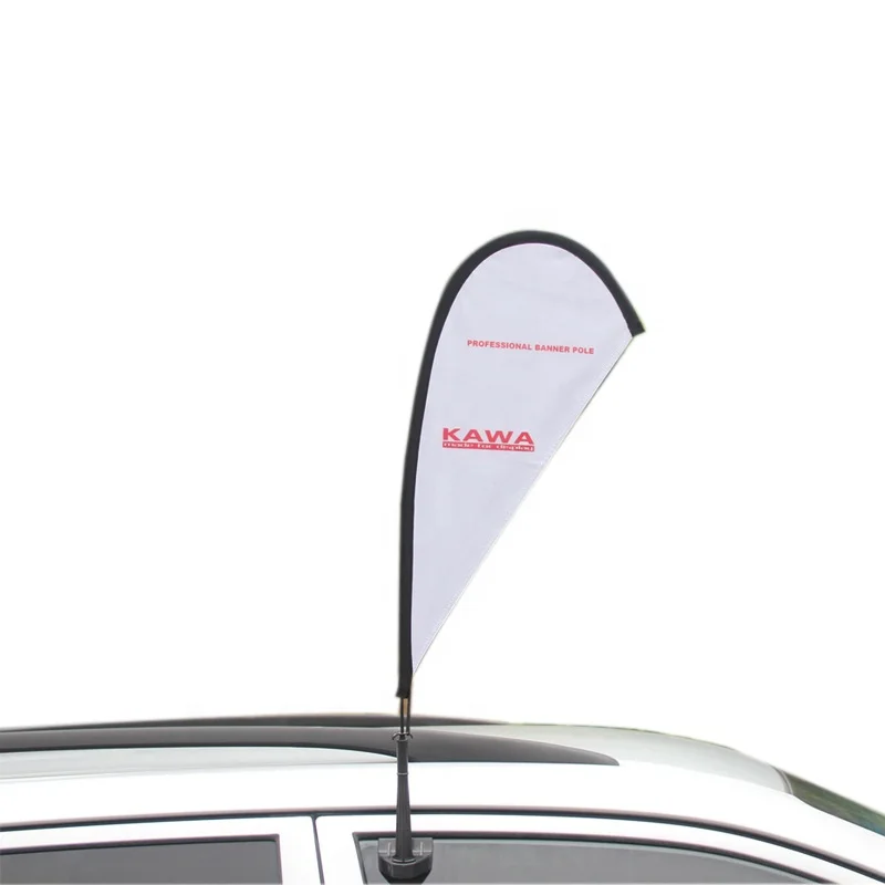 High Quality Promotional Mini advertising car flag Pure Color sport team Solid White Blank Custom Car Window Flags with Poles