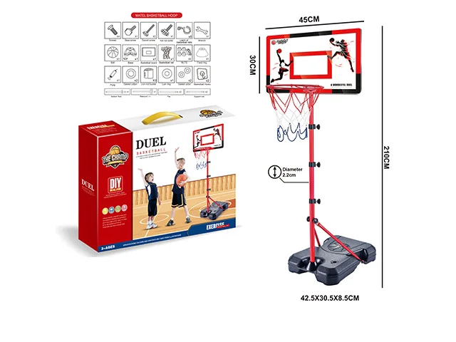 Children Education Competitive Game Toys Summer Sports Toys 30cm Iron Pipe Double Basketball Board Stand Hoop Toys For Kids