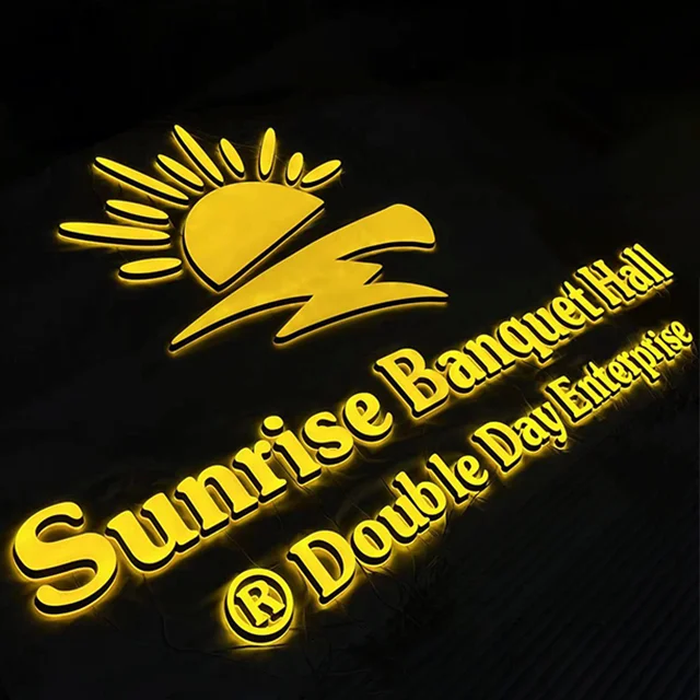 Exterior Wall Logo Sign 3D Letters Custom Business Sign Backlit Acrylic Letters 3D Sign Boards