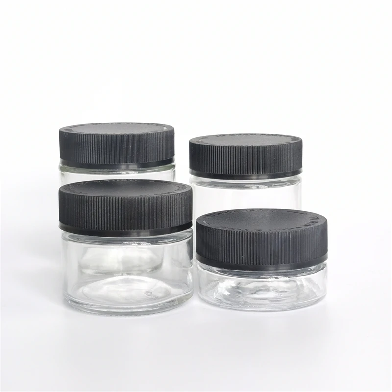 1oz 2oz 3oz 4oz Child Resistant Tamper Straight Sided Glass Jar for Concentrates