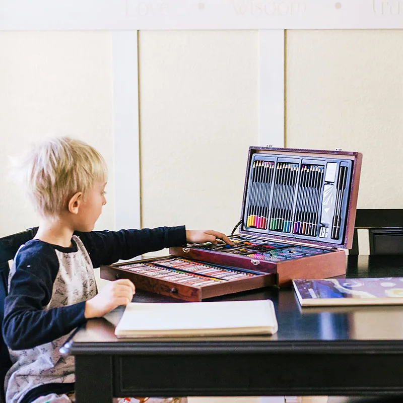 Bview Art Supplies Wooden Art Box 143 Piece Deluxe Art Set for  for Adults Artist Beginners Painting