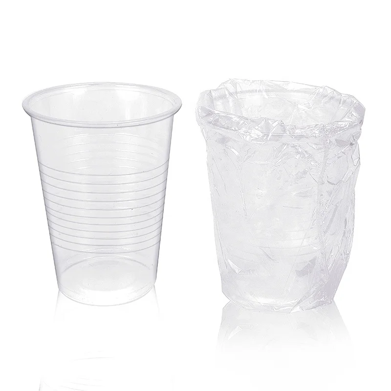 1000PCS Package PP Individually Wrapped Plastic Drinking Cups 9oz Wrapped Plastic Cups