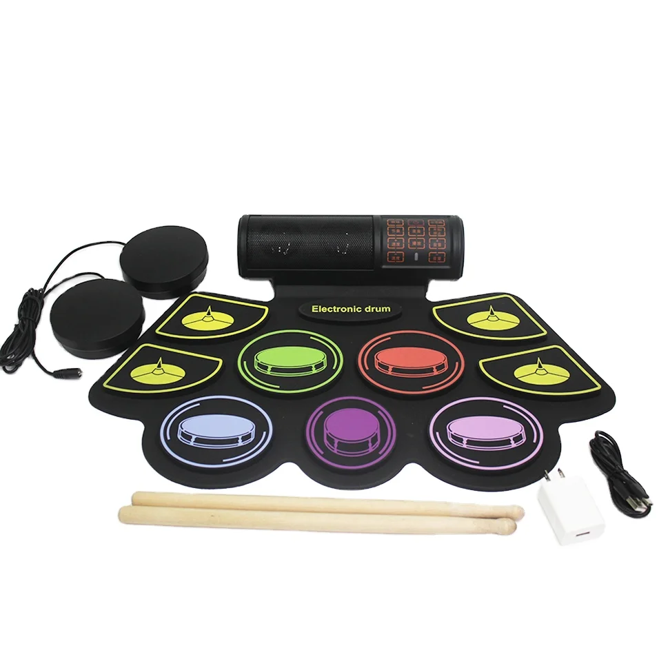 China Factories Electronic Drum Pad Portable Silicone Electronic Drum Set For Kids Roll Up Electronic Drum