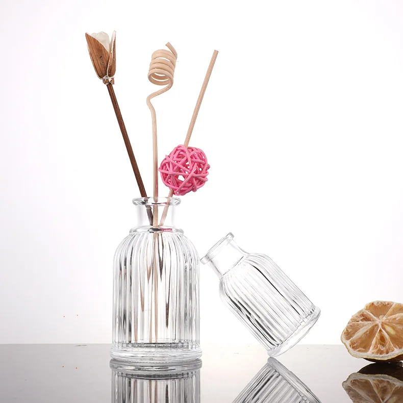 Hot Sale 100ml 200ml 250ml Clear Empty Round Aromatherapy Reed Diffuser Glass Bottle Decorative