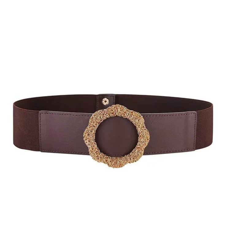 Simple and Versatile Designer Belts Buckle PU Plus Size Wide Belts Fashion Retro belt For Women