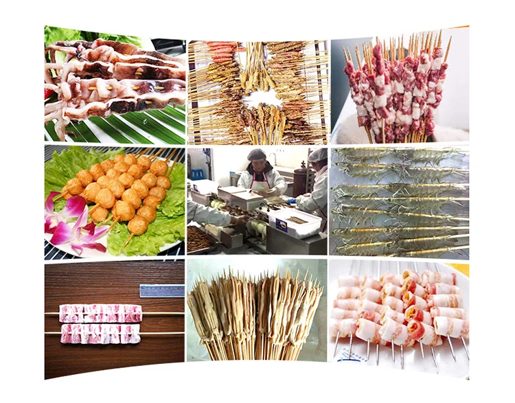High efficiency 2000pcs/h satay meat skewer machine meat slicer skewering machine for barbecue