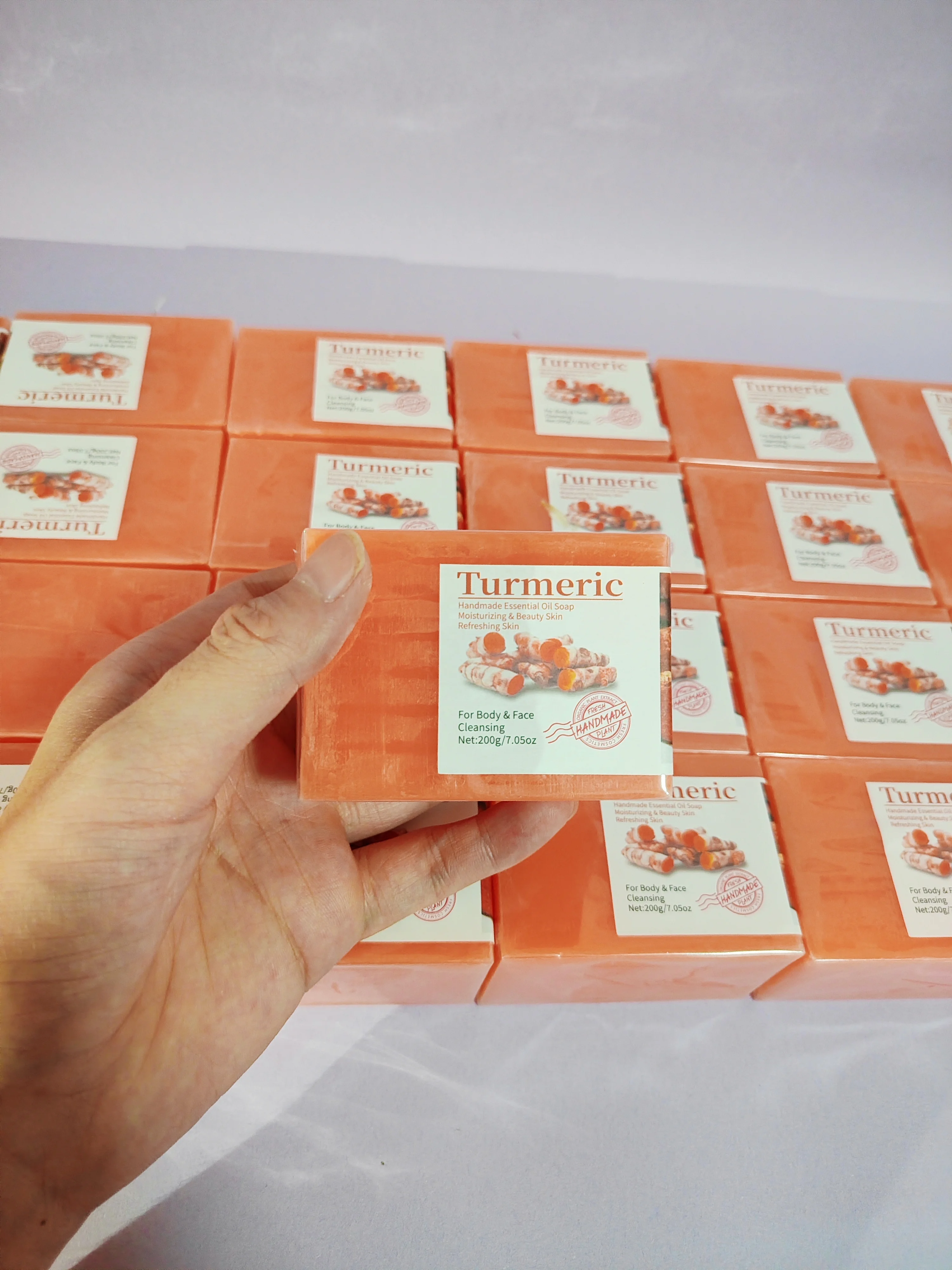 200g Turmeric Soap Organic Natural Anti Acne Dark Spot Whitening Private Label Turmeric Face Wash Kojic Acid Soap