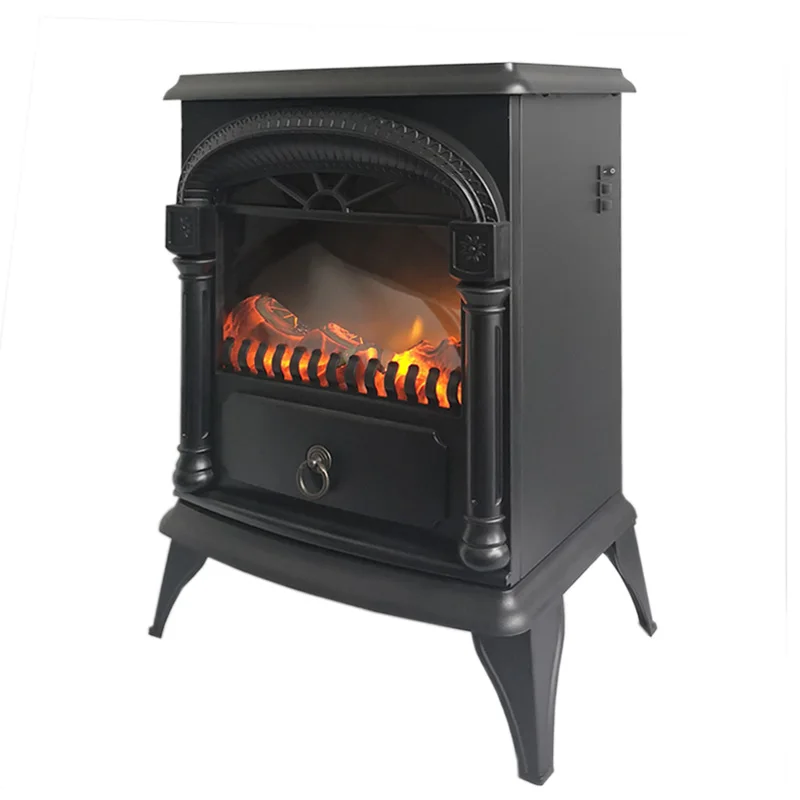 decorative flame small indoor vintage freestanding safety electric fireplace heater with legs