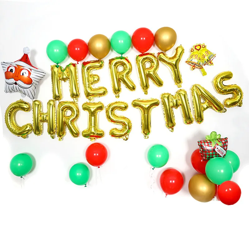 Merry Christmas Cartoon Balloons Decoration Set Foil Christmas Party Supplies Balloon