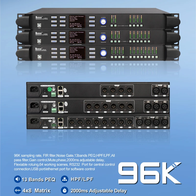 LM824RT 96K стерео сценический эквалайзер профессиональный процессор DSP 2 в 4