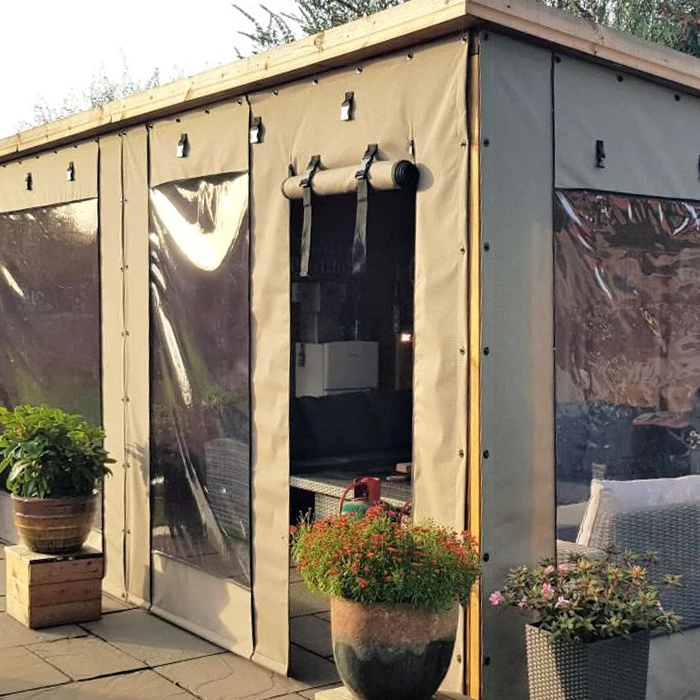 Litong Garden Cover Gazebo perlago vertical walls PVC clear tarp side curtains