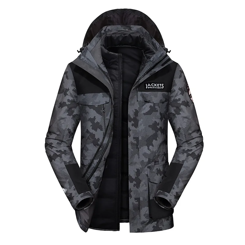 Autumn and winter down liner punching jacket outdoor three-in-one two-piece set of mountaineering cold clothing