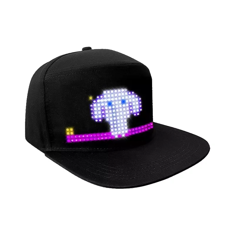 Wholesale Smart App Programmable LED Sports Cap custom Logo Baseball Cap Luminous Party Hat Light Up Scrolling LED Display Caps