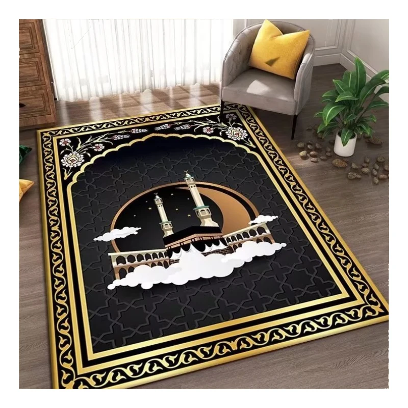 2024 Velvet Prayer Rug Soft Plush Turkish Carpet for Men and Women Plain Solid Prayer Mat Ramadan Eid Gift for Muslim Prayer