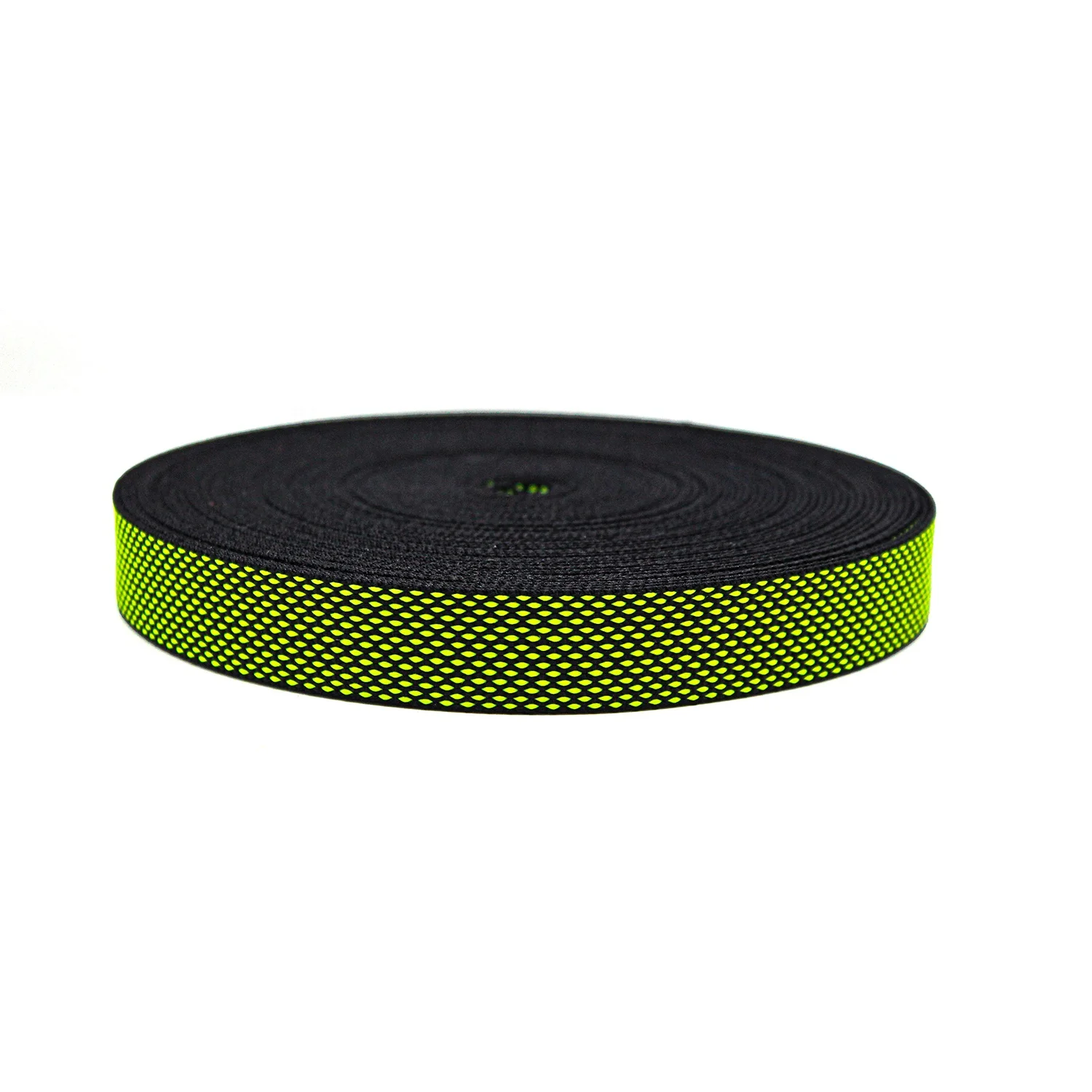 Factory custom polyester tedoron black and green jumping dot pattern webbing pet clothing accessories bags decorative webbing