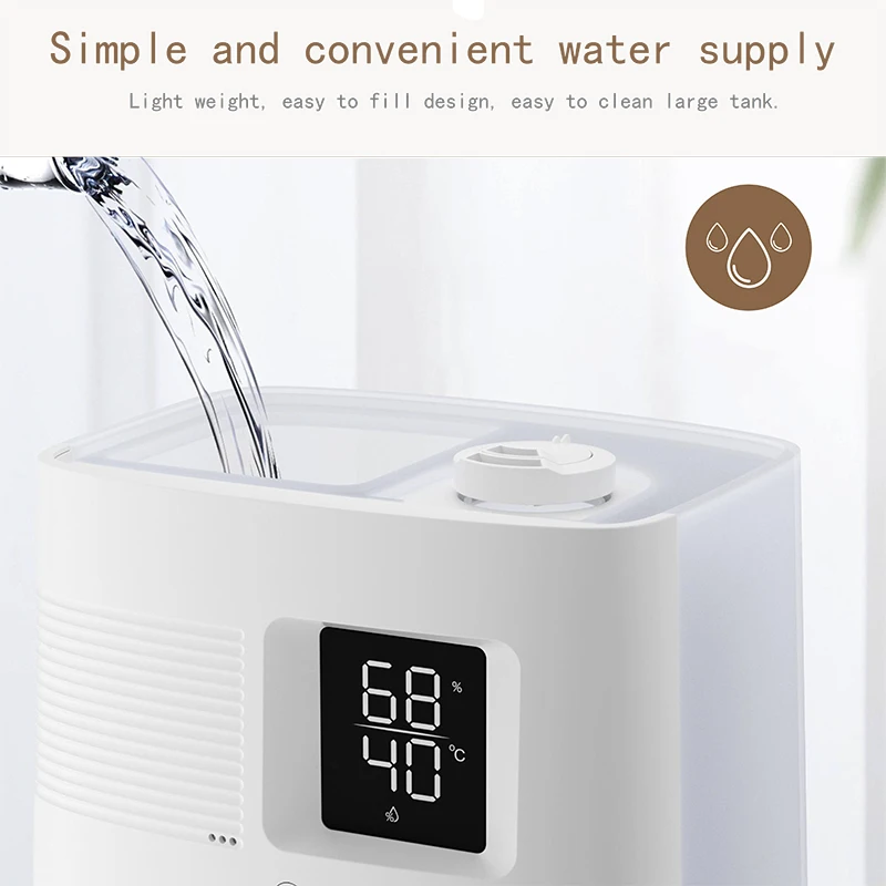 RUNAL Smart Brand New Long Essential Oil Aroma Mute Led Timer Ultrasonic Double Nozzle Room Hot Warm Steam Mist Air Humidifier