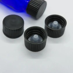 Wholesale custom Boston blue glass bottle 18/400 black green plastic screw cap in lids