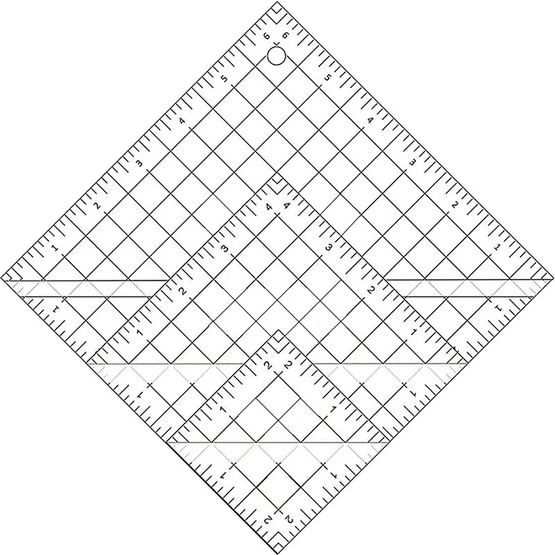 Clear Acrylic Half Square Triangle Ruler Set