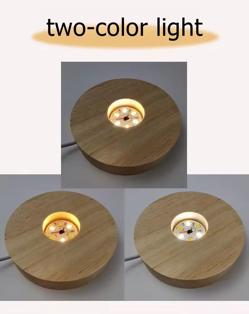 Wooden Base Creative Crafts Wood Luminous Stand 3D Crystal Ball Led Luminous Wooden Holder For Crystal Ball