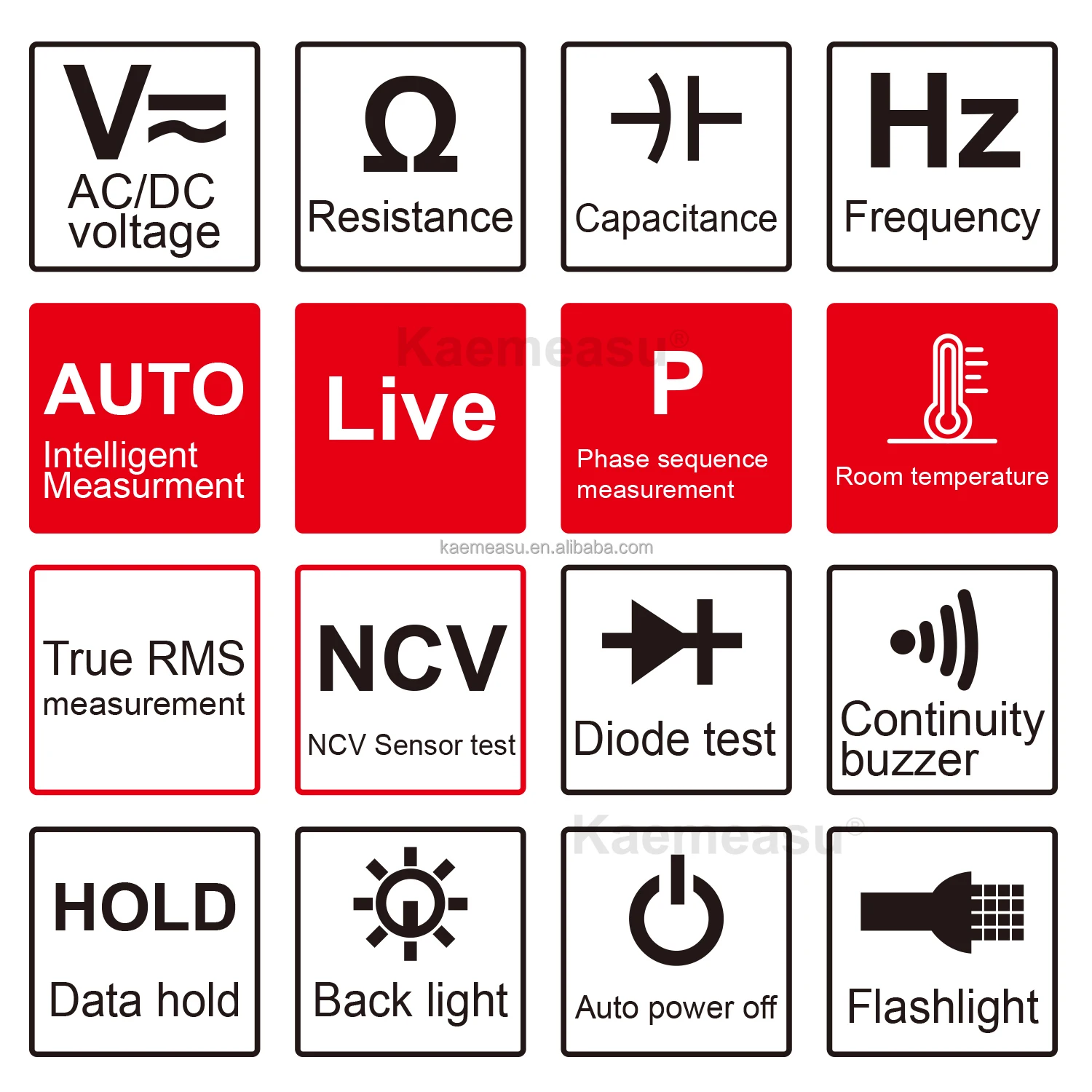  kaemeasu Mini Pen Digitale Multimeter With Live/NCV/Sequence Non Contact Voltage Detection