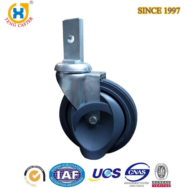 factory sales 4-dish Supermarket shopping cart castor Swivel PU Escalator wheel with bumper TUV Certificate