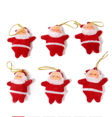 Free Ship 6pcs/set Doll Hang Decorations for home Enfeites De Natal Merry christmas ornaments Gift Santa Clus Snowman Tree Toy